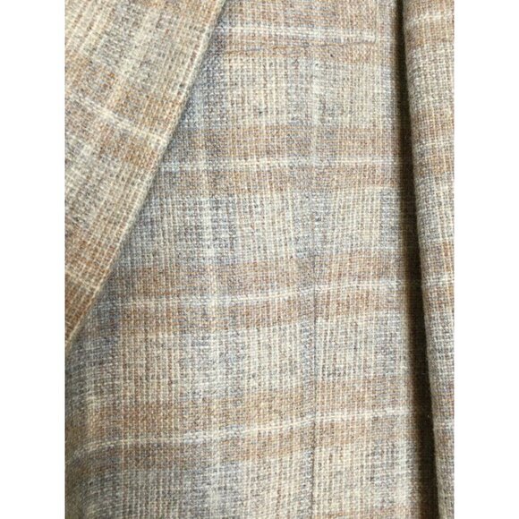 Vintage Christian Dior Monsieur Mens Wool Plaid Blazer Jacket Tan Beige 41 - Picture 2 of 11
